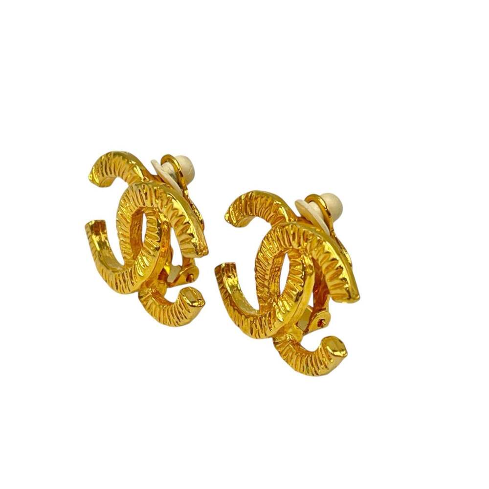 Chanel Cc Logo Clip-On Earrings Metal #247115C75B - Picture 2 of 7